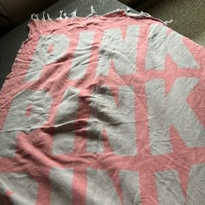 Limited edition PINK by Victoria Secret fringed blanket throw